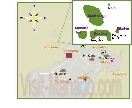 Map of Bunaken island
